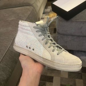 BRAND NEW IN BOX P448 SKATE SNEAKER WHITE GLITTER SIZE 38